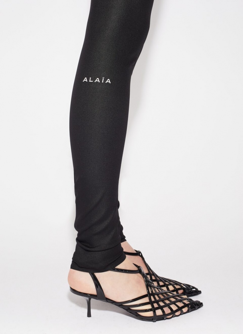 Black Women's Alaia Sculpting Jersey Leggings Australia | Z2H-7697