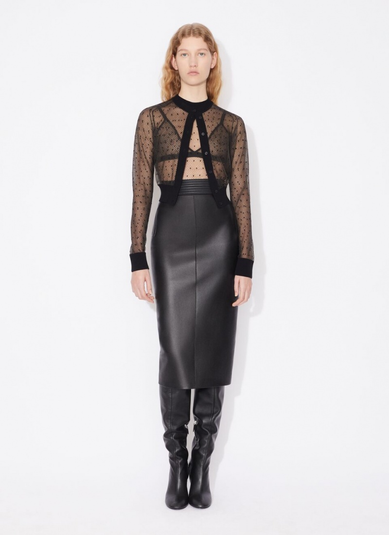 Black Women's Alaia Sheer Jumper Gilets Australia | I8K-8292