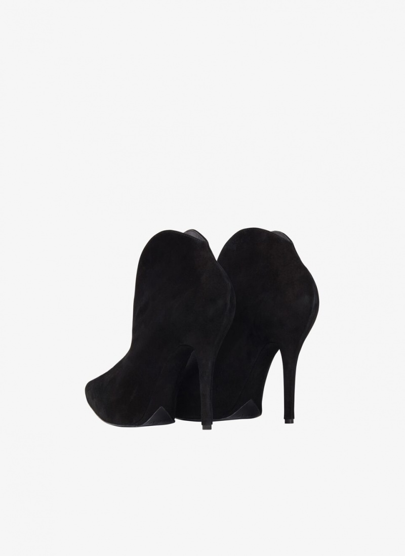 Black Women's Alaia Slick Suede Booties Pumps Australia | C0U-4232