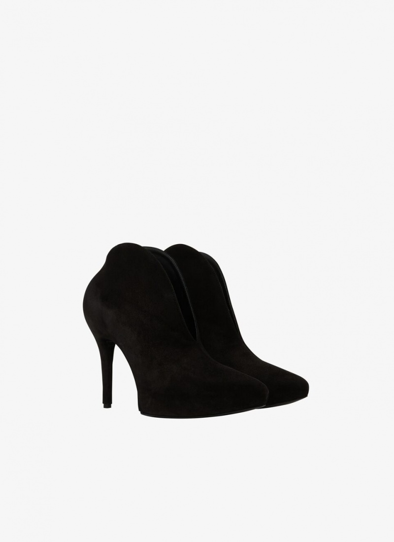 Black Women's Alaia Slick Suede Booties Pumps Australia | C0U-4232