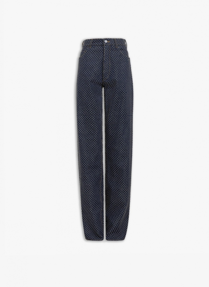 Black Women\'s Alaia Straight Jeans Australia | W5I-0153