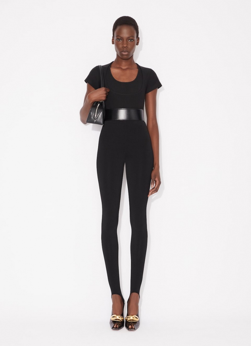 Black Women's Alaia Stretch Leggings Australia | P8T-9008