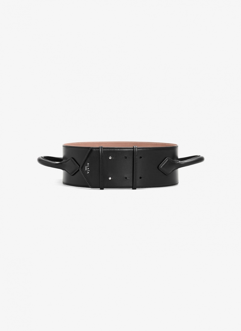 Black Women's Alaia Teckel Handle Belts Australia | Q5R-2678