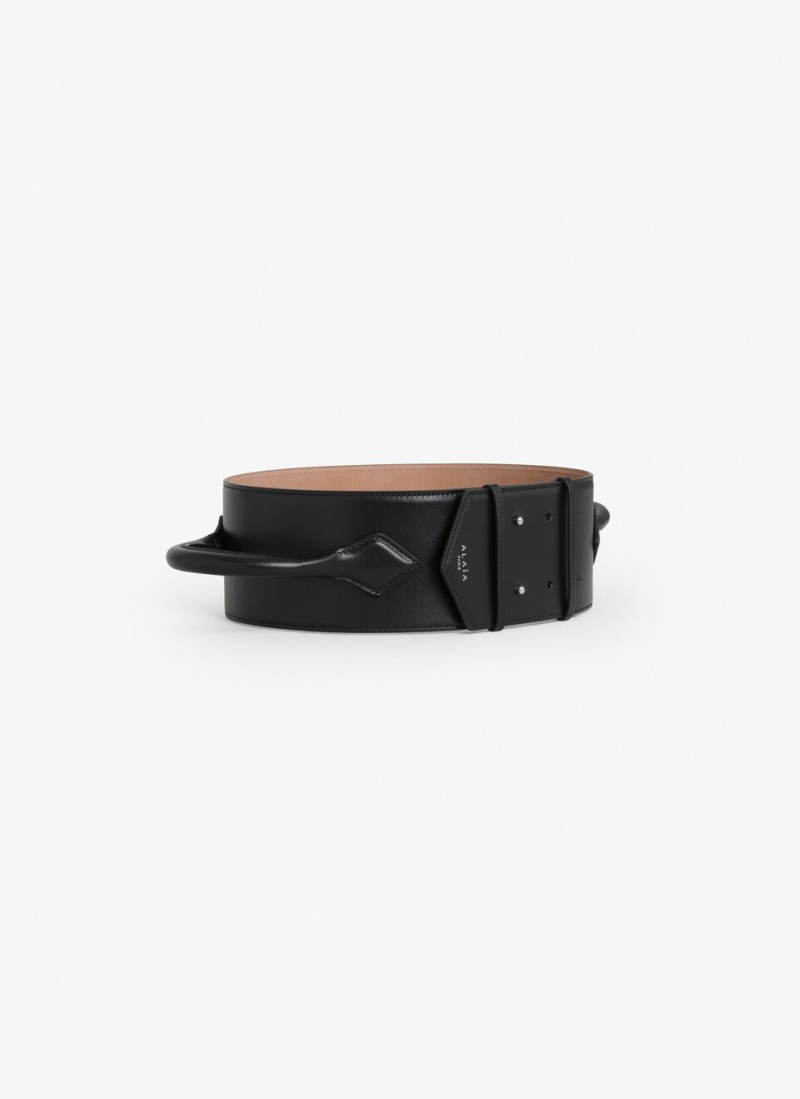 Black Women's Alaia Teckel Handle Belts Australia | Q5R-2678