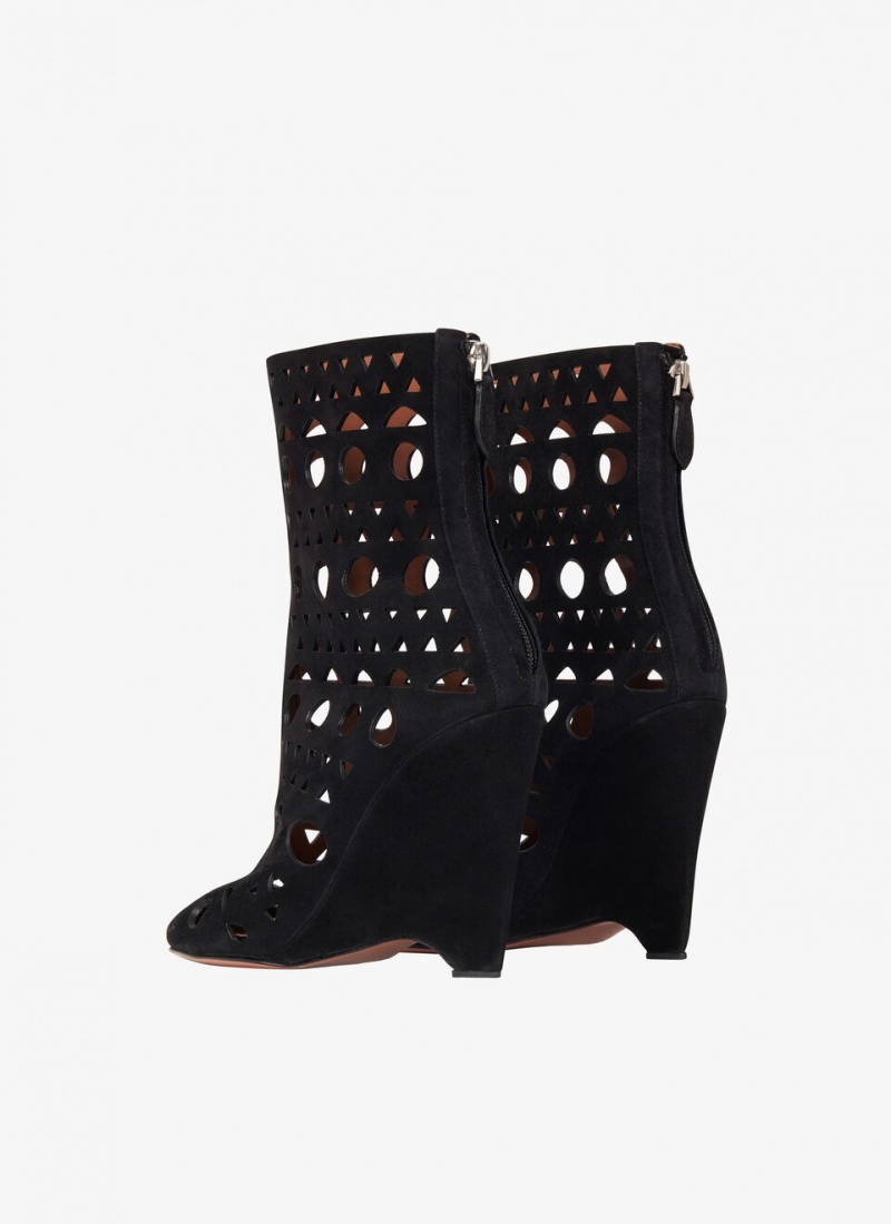 Black Women's Alaia Vienne Wedge Boots Australia | H6M-7380