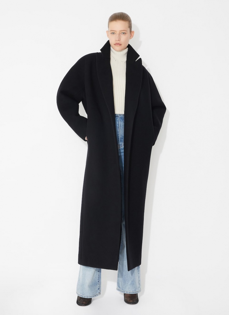 Black Women's Alaia Wool Coats Australia | J8D-5907