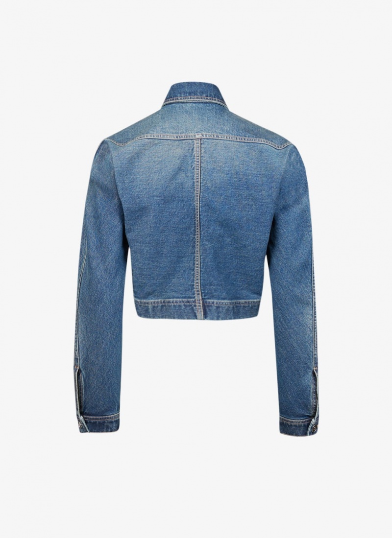 Blue Women's Alaia Denim Cardi Jackets Australia | R8N-7460