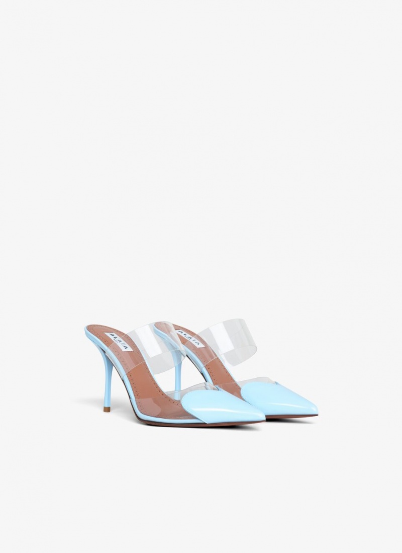 Blue Women's Alaia Le Cœur Mules Australia | E6Y-6630