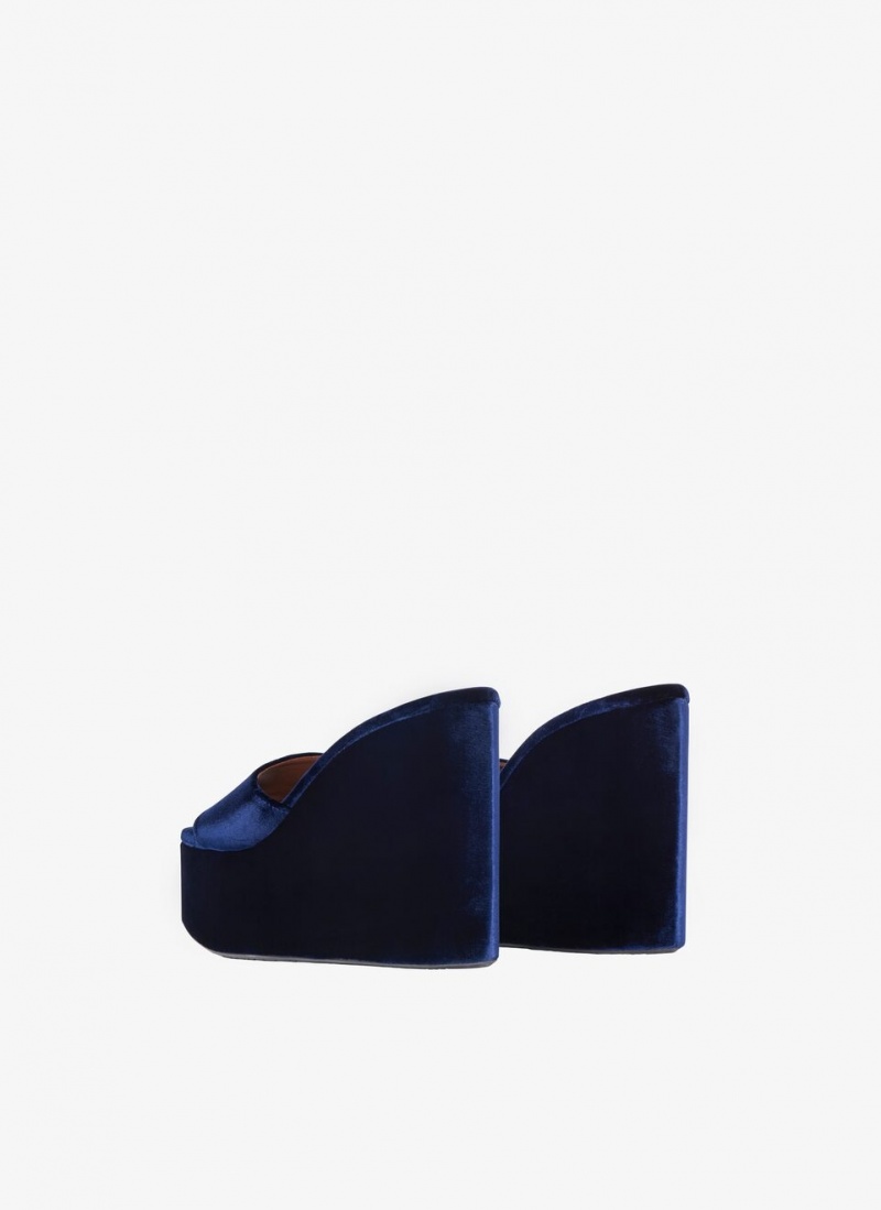 Blue Women's Alaia Riviera Wedge Mules Australia | H3K-4282