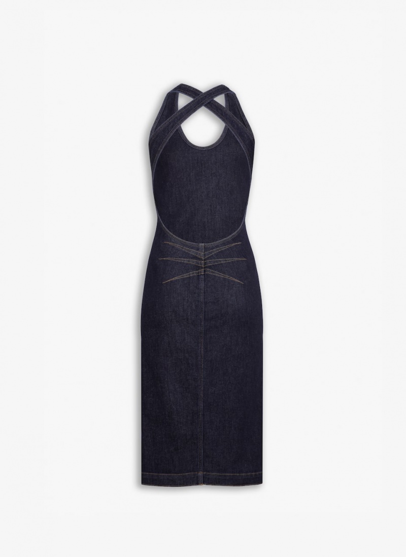 Blue Women's Alaia Sculpting Denim Dress Australia | M3M-5670