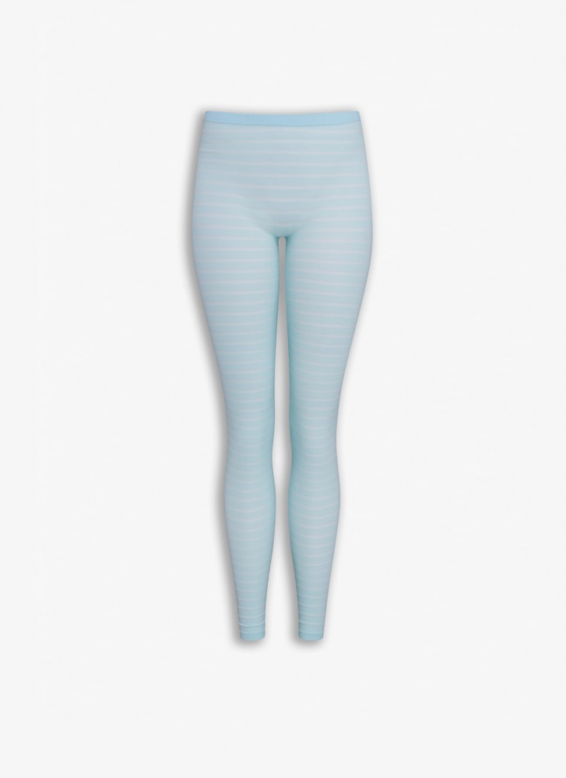 Blue Women\'s Alaia Sheer Stripes Leggings Australia | K2T-8253