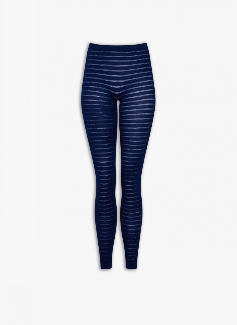 Blue Women\'s Alaia Sheer Stripes Leggings Australia | T2X-3402