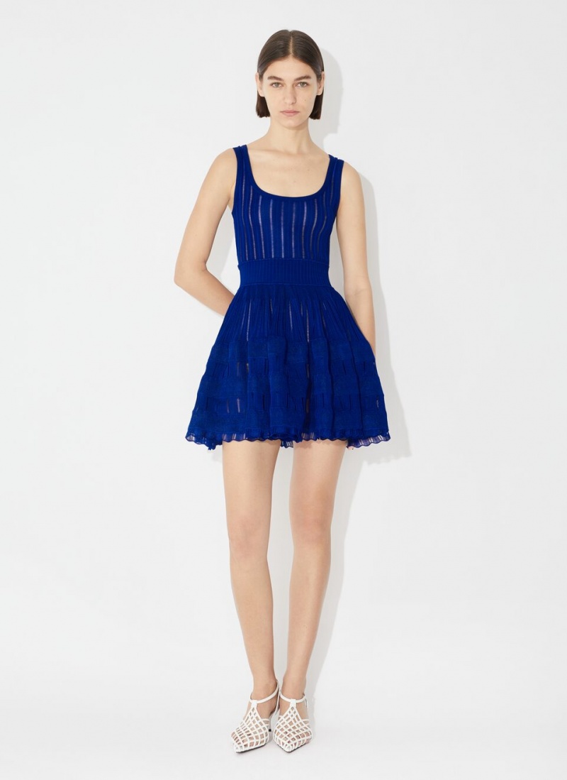 Blue Women's Alaia Shiny Crinoline Dress Australia | O7L-3151