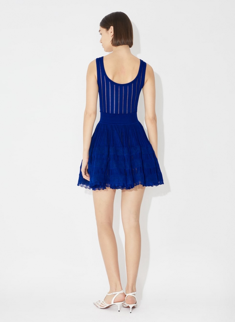 Blue Women's Alaia Shiny Crinoline Dress Australia | O7L-3151