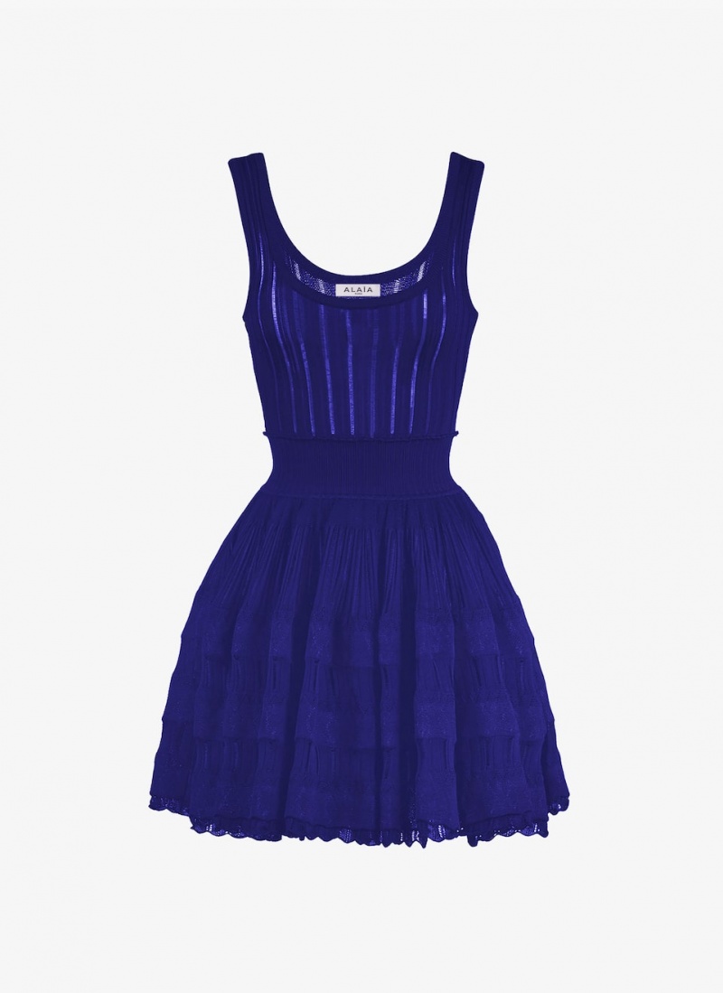 Blue Women\'s Alaia Shiny Crinoline Dress Australia | O7L-3151