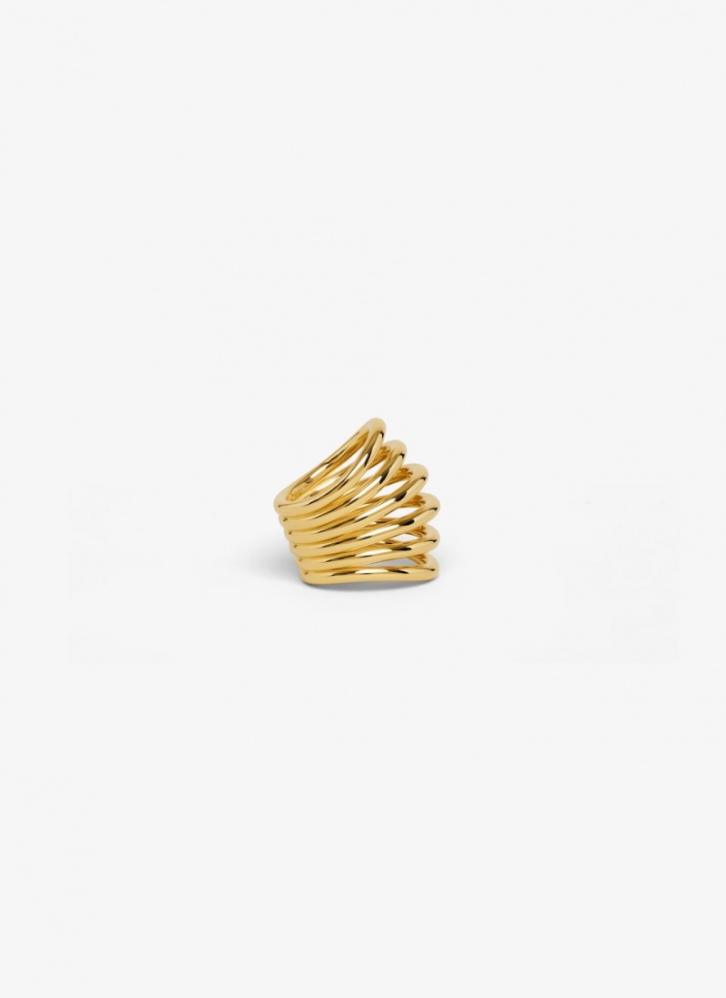 Gold Women's Alaia Big Loop Rings Australia | N2U-9275