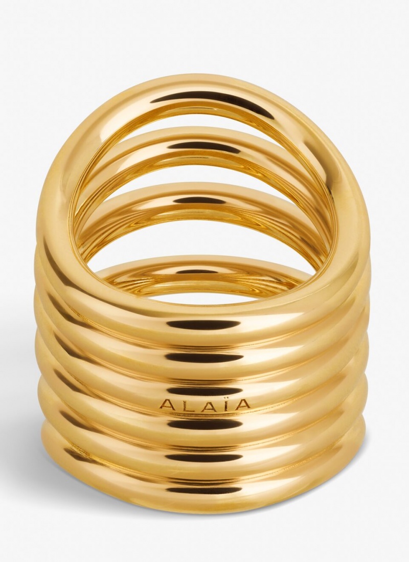 Gold Women's Alaia Big Loop Rings Australia | N2U-9275