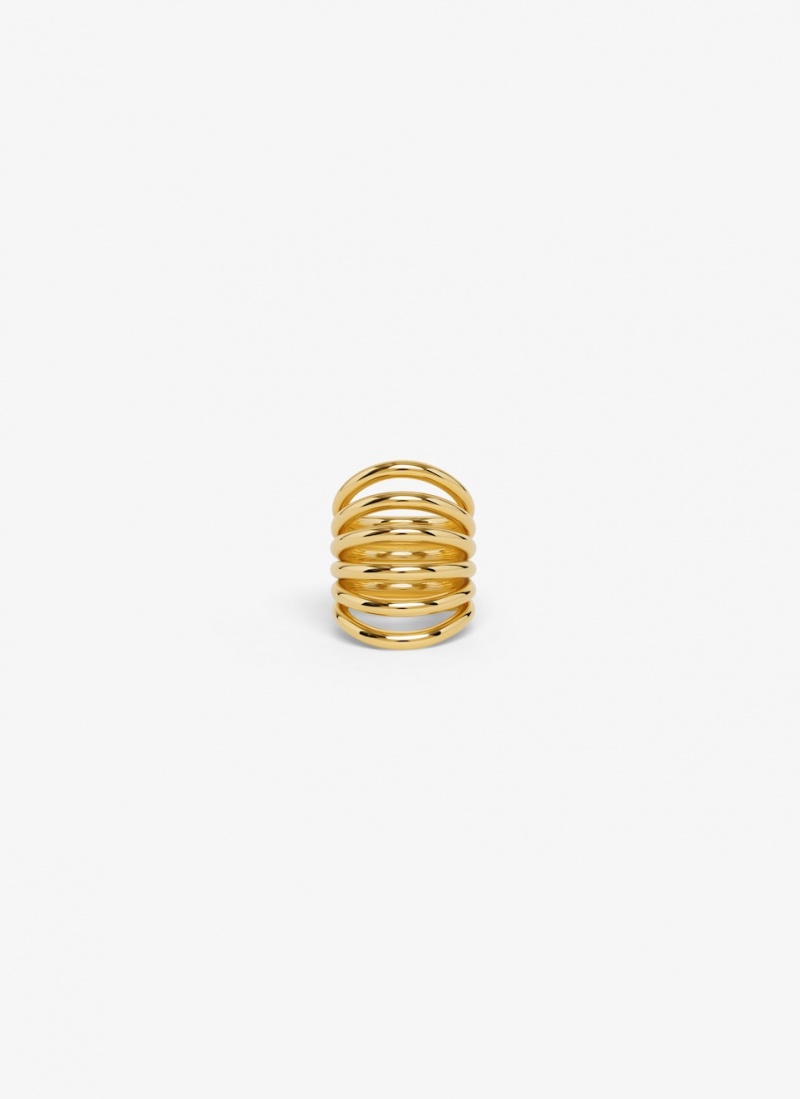 Gold Women\'s Alaia Big Loop Rings Australia | N2U-9275