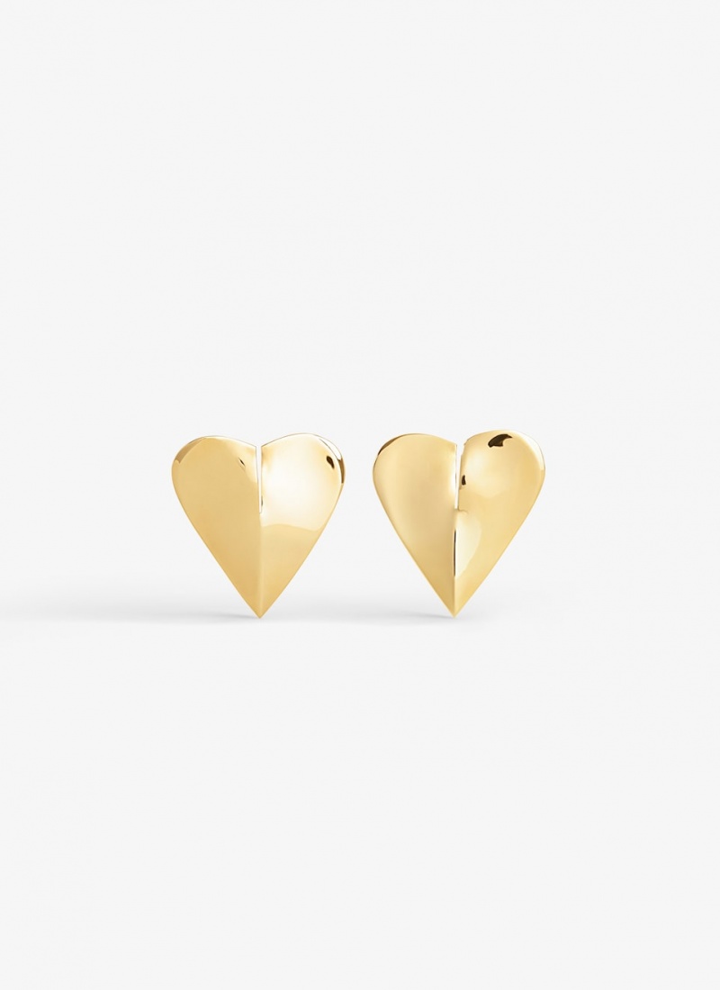 Gold Women\'s Alaia Heart Earrings Australia | G4M-5444