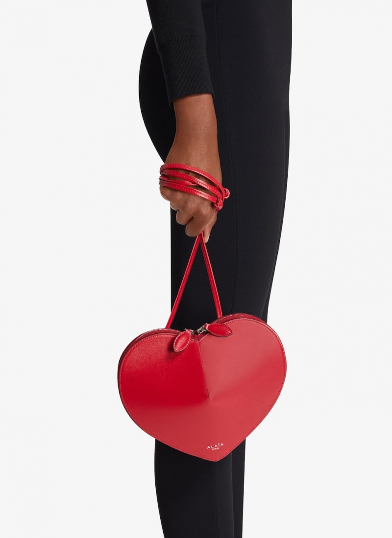 Lacquer Red Women's Alaia Le Cœur Heart Bag Australia | I3D-9258