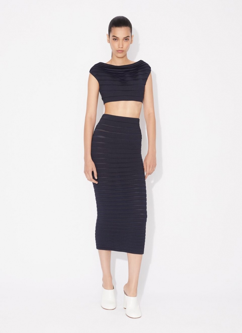 Midnight Women's Alaia Scallop Tops Australia | I9P-1123