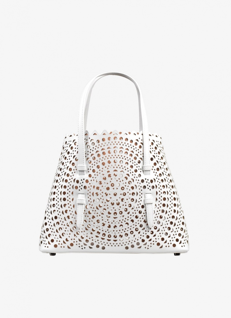 Optic White Women\'s Alaia Mina 25 Tote Bags Australia | W5R-9397