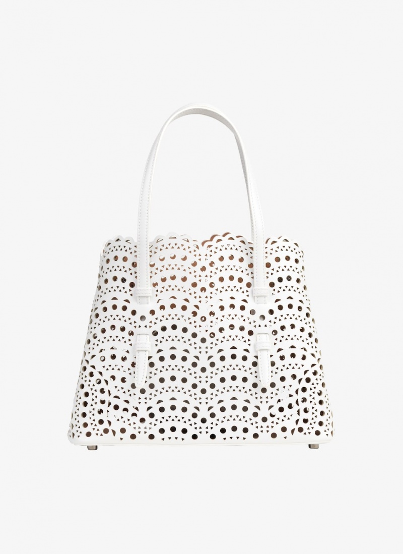 Optic White Women's Alaia Mina 25 Tote Bags Australia | A4S-6399