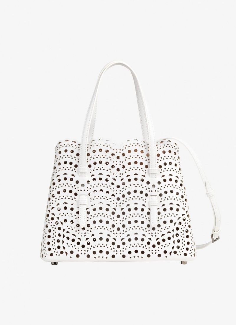 Optic White Women's Alaia Mina 25 Tote Bags Australia | A4S-6399