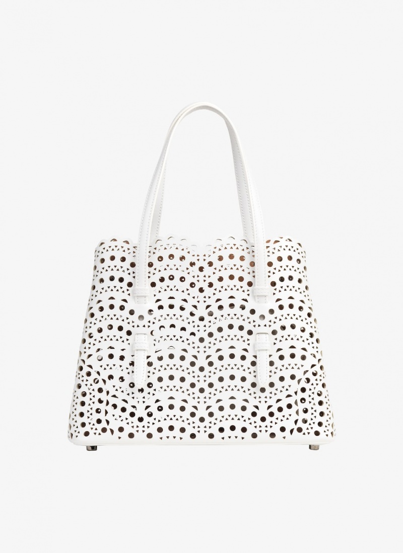 Optic White Women\'s Alaia Mina 25 Tote Bags Australia | A4S-6399