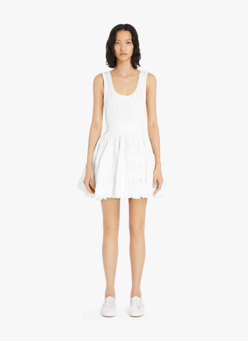 Optic White Women's Alaia Shiny Crinoline Dress Australia | L9D-4840