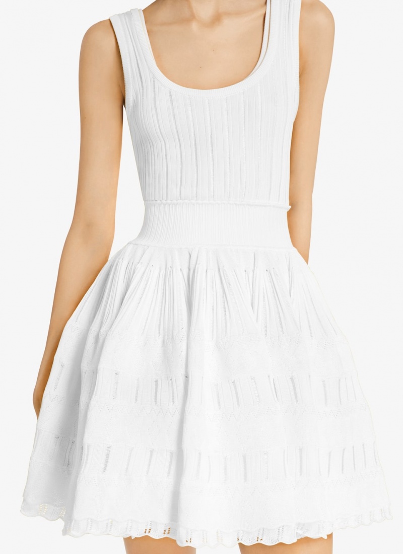 Optic White Women's Alaia Shiny Crinoline Dress Australia | L9D-4840