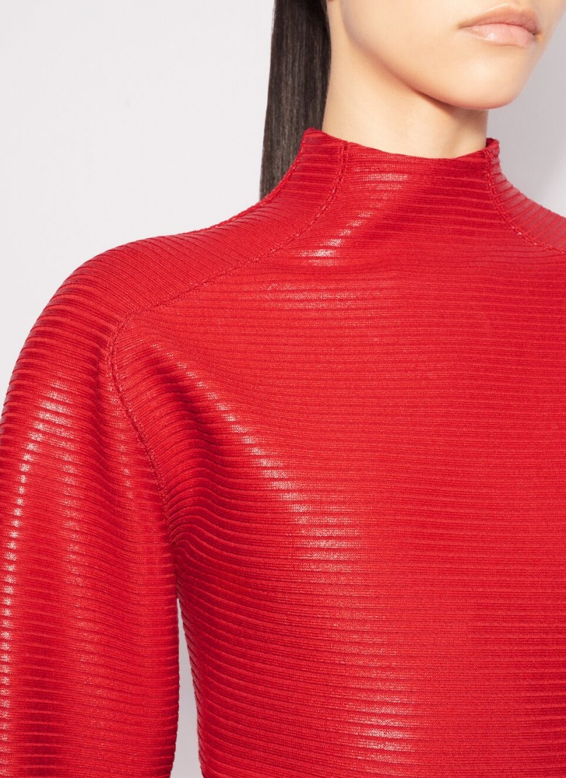 Red Women's Alaia Coated Jumper Sweaters Australia | T3A-4633