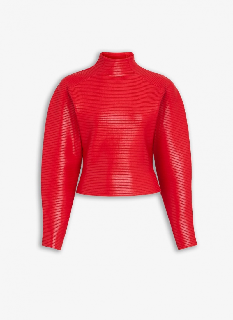 Red Women\'s Alaia Coated Jumper Sweaters Australia | T3A-4633