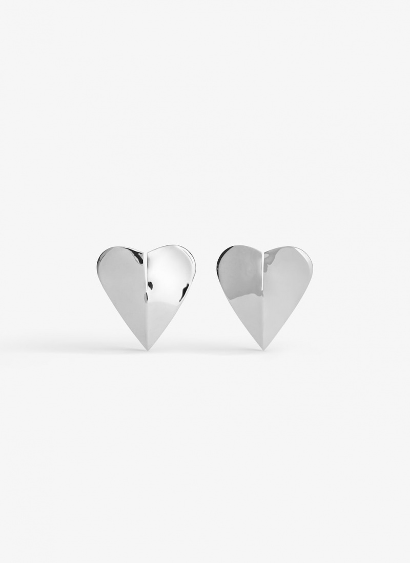 Silver Women\'s Alaia Heart Earrings Australia | B0L-3980