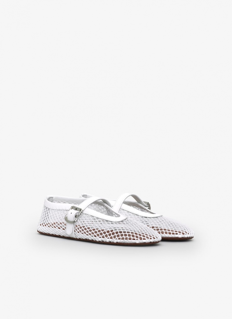 White Women's Alaia Ballet Flat Shoes Australia | W2S-6289