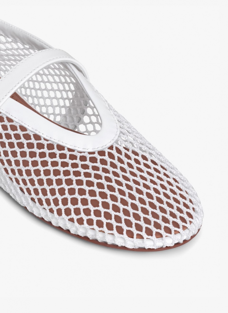 White Women's Alaia Ballet Flat Shoes Australia | W2S-6289