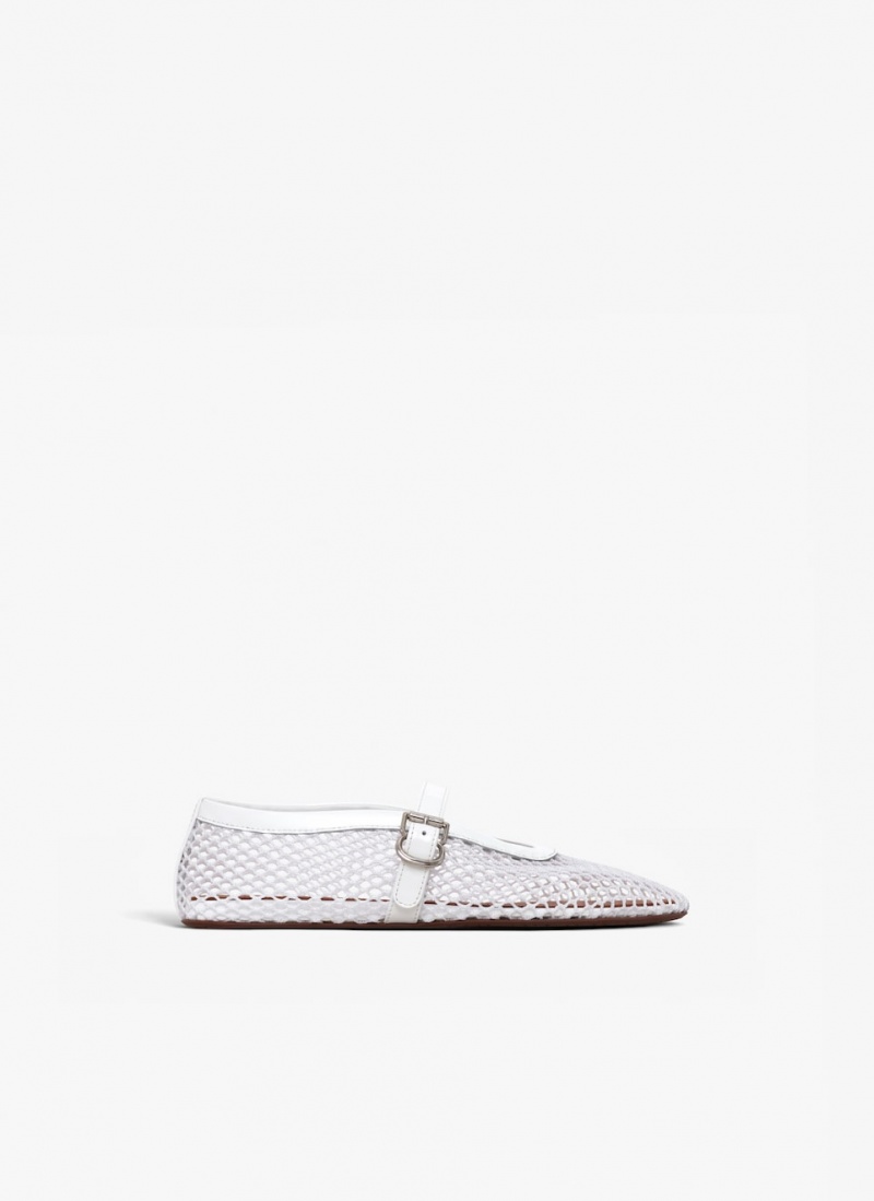 White Women\'s Alaia Ballet Flat Shoes Australia | W2S-6289