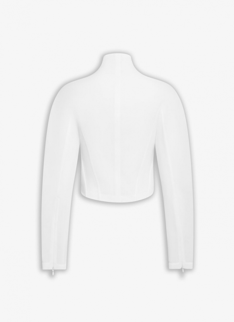 White Women's Alaia Highneck Jacket Coats Australia | I8C-8404