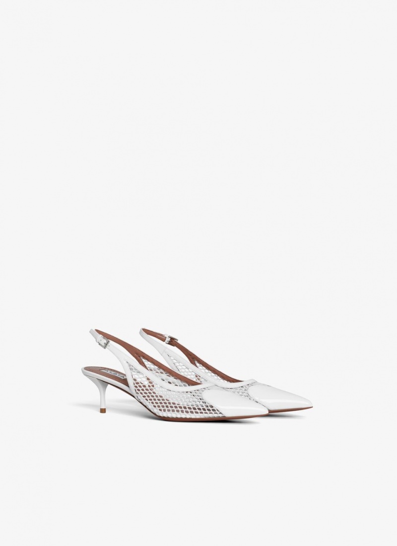 White Women's Alaia Le Cœur Slingbacks Pumps Australia | F8V-9377