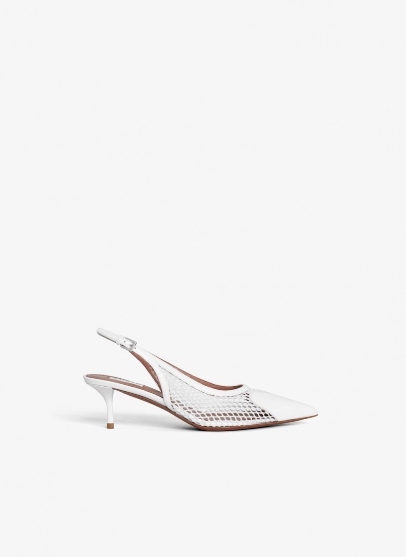 White Women\'s Alaia Le Cœur Slingbacks Pumps Australia | F8V-9377