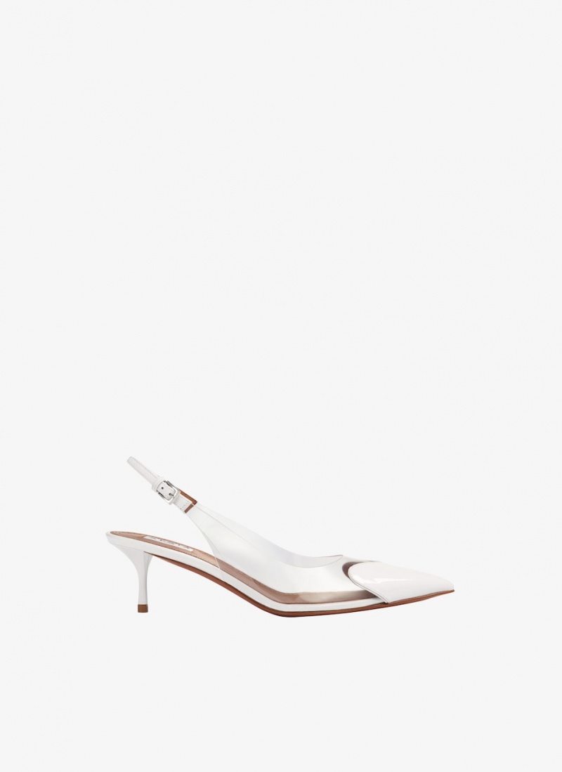 White Women\'s Alaia Le Cœur Slingbacks Pumps Australia | C7X-6467