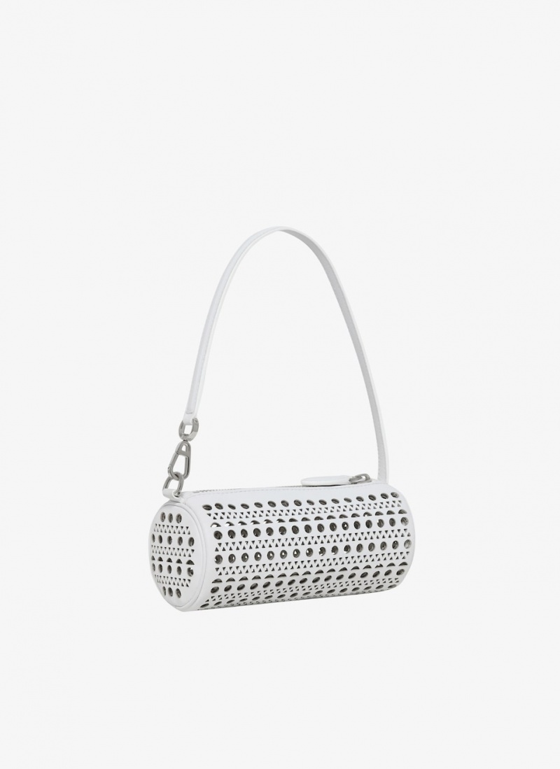 White Women's Alaia Mini Tube Clutch Bags Australia | F9E-4915