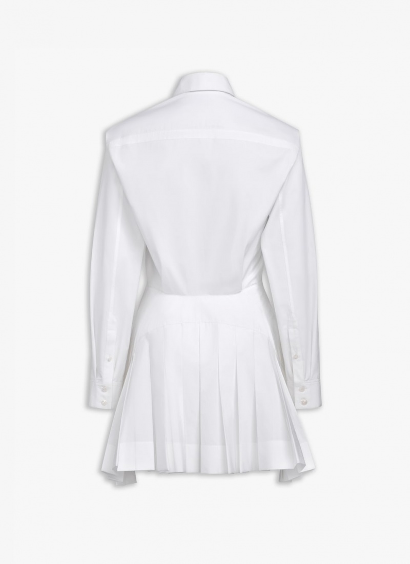 White Women's Alaia Poplin Shirt Dress Australia | Z8Q-5476