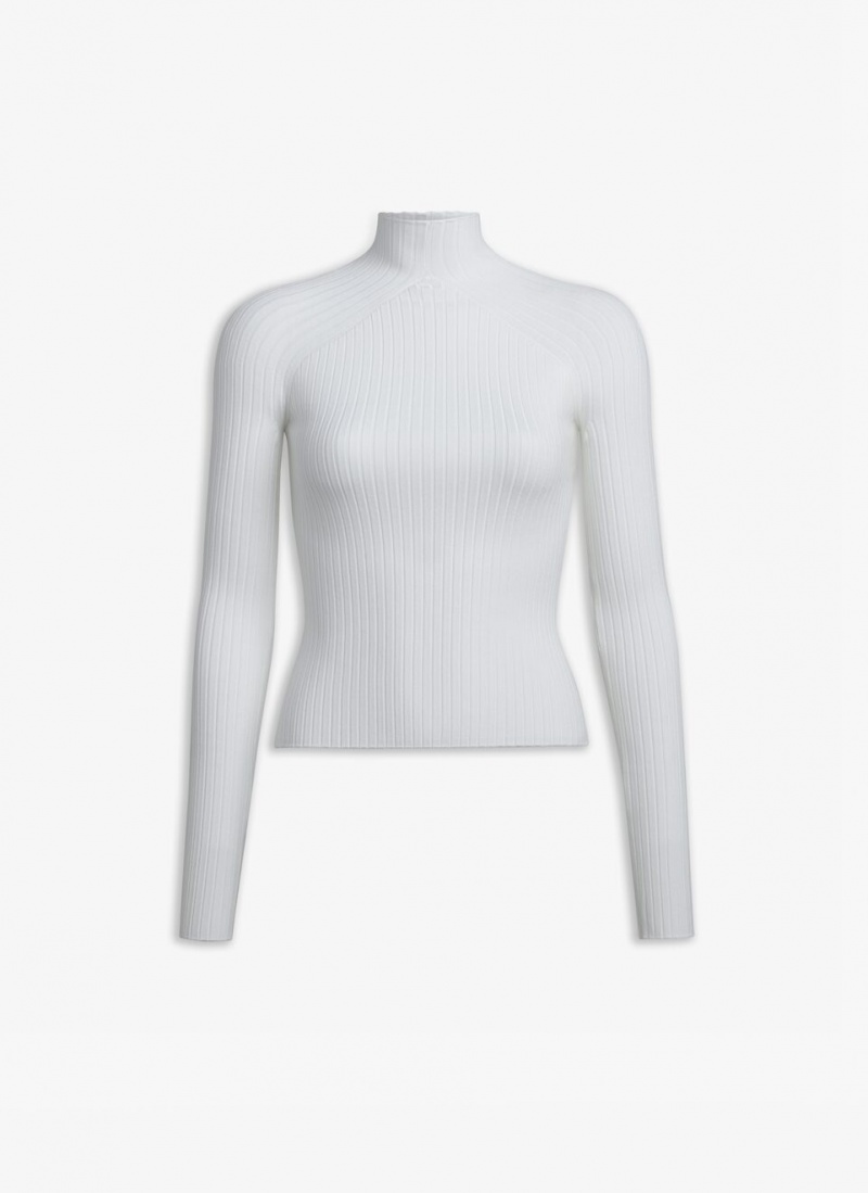 White Women\'s Alaia Rib Knit Jumper Sweaters Australia | H6C-7304