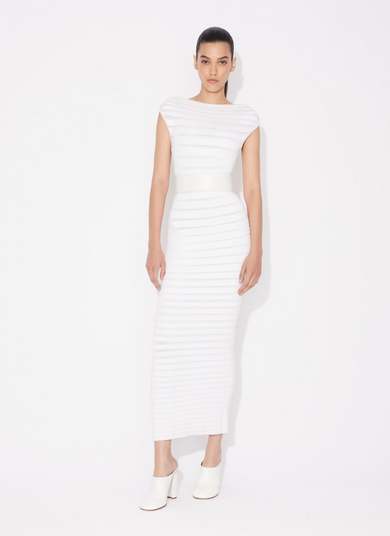 White Women's Alaia Tube Sheer Midi Dress Australia | N7X-6070