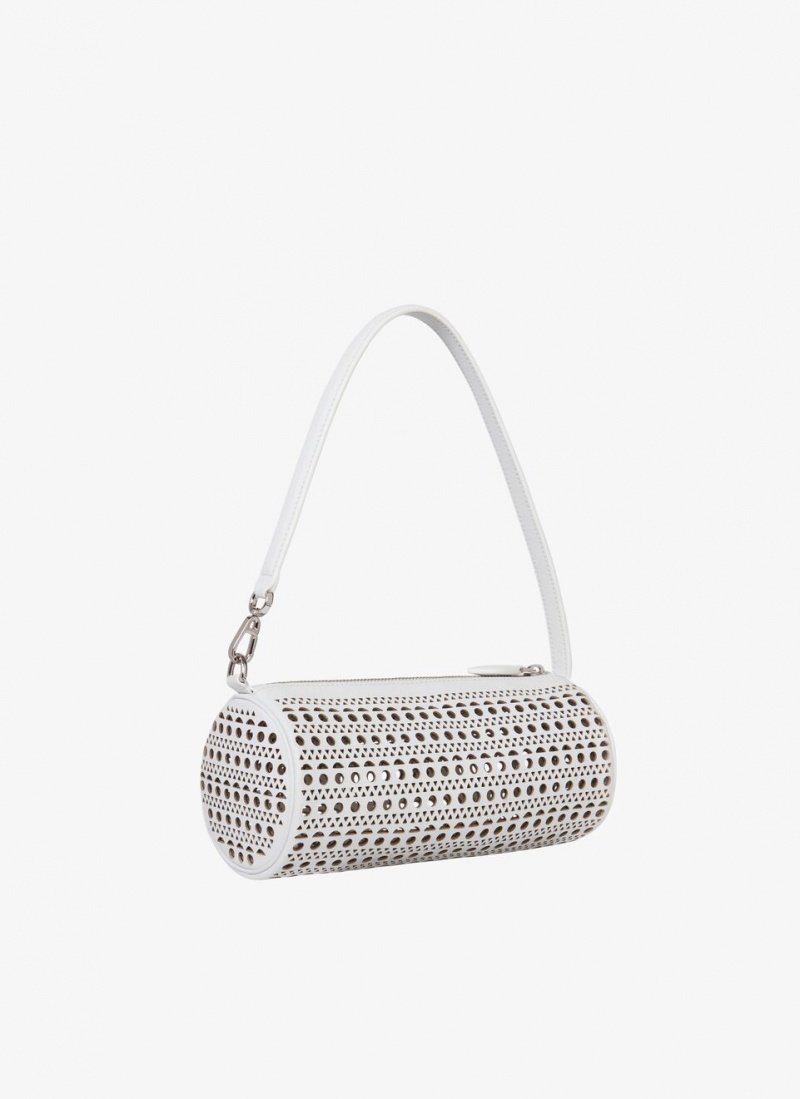 White Women's Alaia Tube Shoulder Bags Australia | L7J-3681