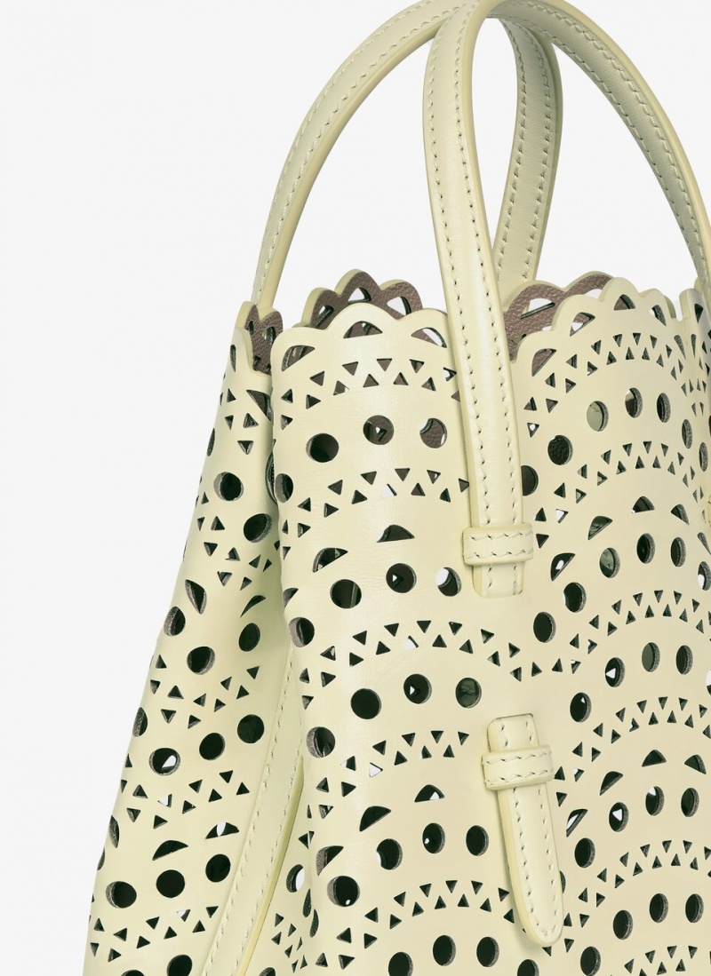 Yellow Women's Alaia Mina 16 Tote Bags Australia | L7U-4485